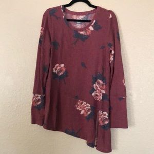 Maurices Purple Long Sleeve Large Blouse